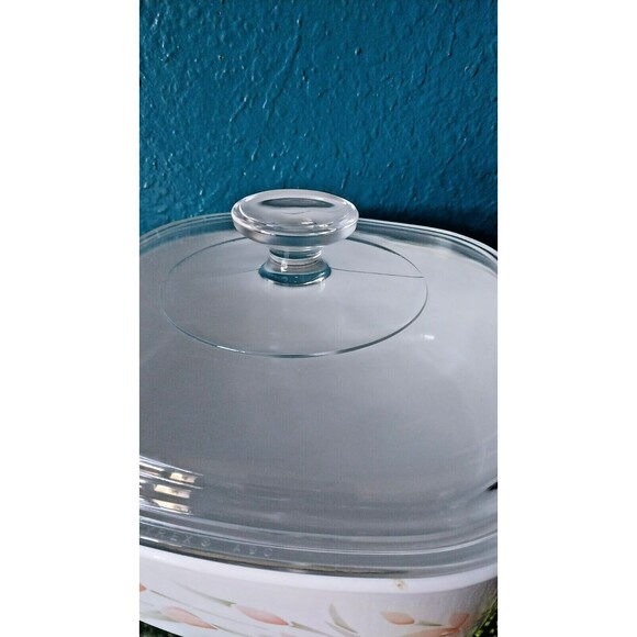 Vintage Corning Ware Peach Wildflower 2 Quart Casserole Dish A-2-B w/Lid A9C. - Picture 4 of 11